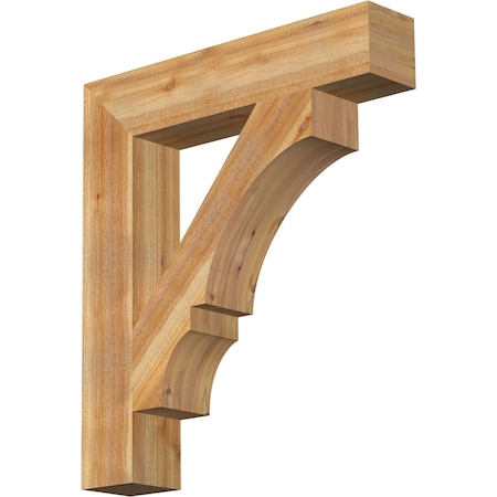 Balboa Block Rough Sawn Bracket, Western Red Cedar, 6W X 32D X 36H